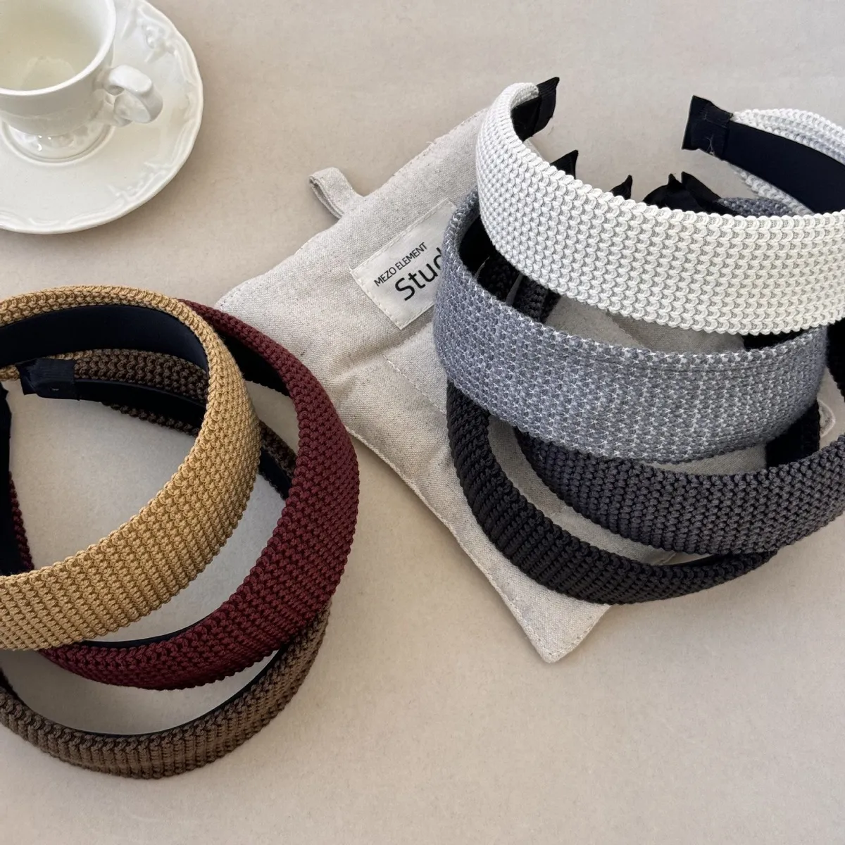 Women's Fashion Solid Color Wide Knitted Wool Headband