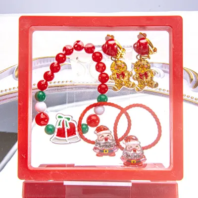 Kids Girls Fashion Cartoon Hairpin Hair Rope Ear Clip Bracelet Gift Set
