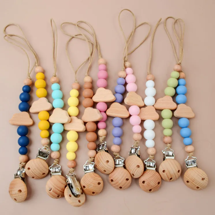 Kids Baby Creative Silicone Woven Cloud Chain Anti-Losing Pacifier Clip