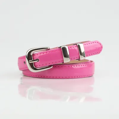 Women Fashion Simple Solid Color Imitation Leather Pin Buckle Belt