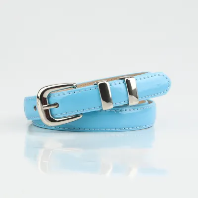 Women Fashion Simple Solid Color Imitation Leather Pin Buckle Belt