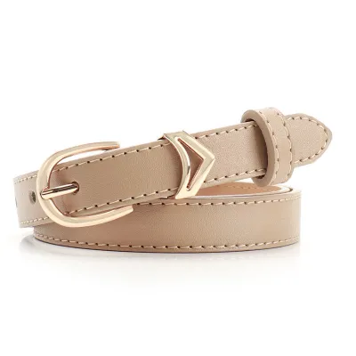 Women's Simple Solid Color Fashion Alloy Belt with Pin Buckle