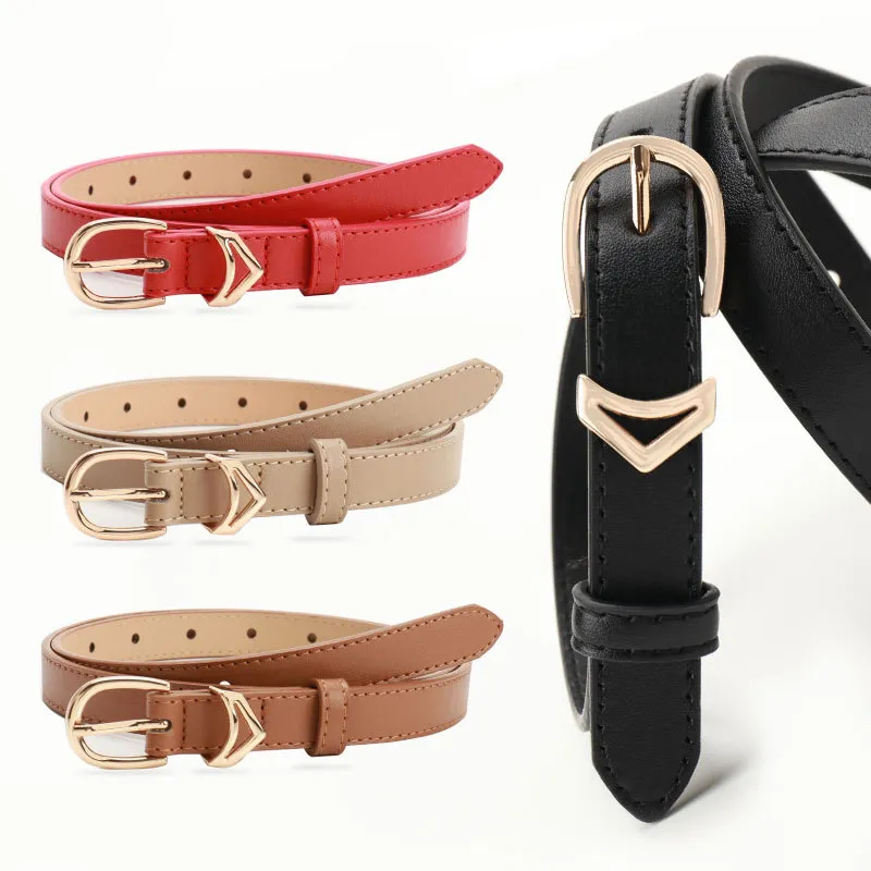 Women's Simple Solid Color Fashion Alloy Belt with Pin Buckle