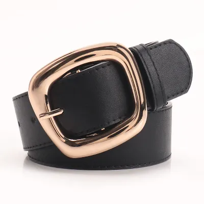 Women Fashion Casual Trapezoidal Pin Buckle Wide Belt