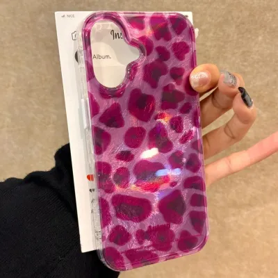 Women Fashion Purple Leopard Printed iPhone Case