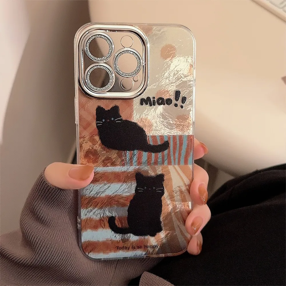 Fashion Retro Leopard Cat Drop-Resistant iPhone Case