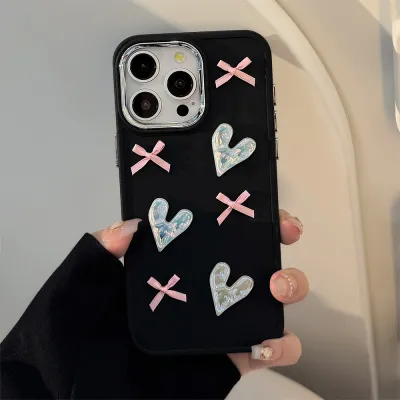 Women Fashion Love Bowknot Plating TPU Soft Shell Iphone Case
