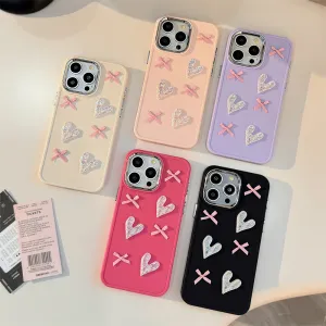 Women Fashion Love Bowknot Plating TPU Soft Shell Iphone Case
