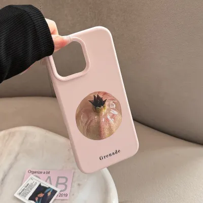 Fashion Cute Art Silicone Fruit Apple Printed Iphone Case