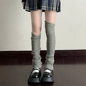 Women's Fashion Casual Solid Color Stripe 50cm Mid-Calf Stacks Socks