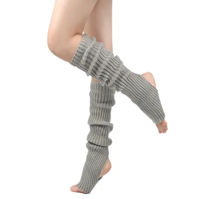Women's Solid Color Knitted 50cm Yoga Dance Foot Cover Stacked Socks