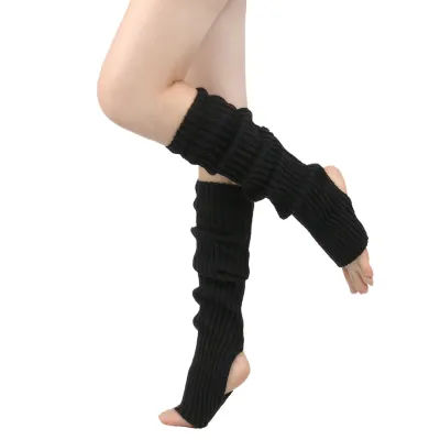 Women's Solid Color Knitted 50cm Yoga Dance Foot Cover Stacked Socks