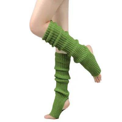 Women's Solid Color Knitted 50cm Yoga Dance Foot Cover Stacked Socks