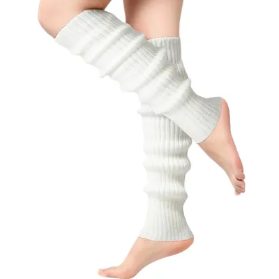 Women's Fashion Casual Solid Color Rib Leg Socks
