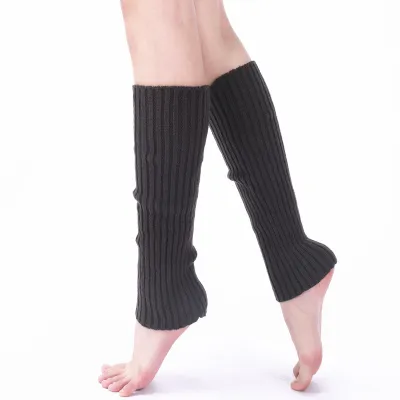 Women's Fashion Casual Solid Color Rib Leg Socks