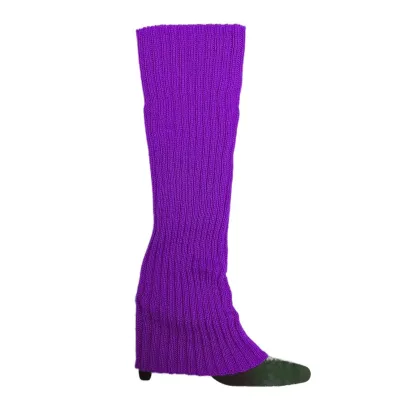 Women's Fashion Casual Solid Color Rib Leg Socks