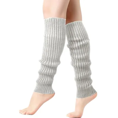 Women's Fashion Casual Solid Color Rib Leg Socks