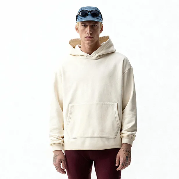 Men Fashion Casual Solid Color Long-Sleeve Fleece Hoodies
