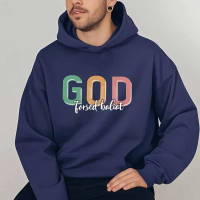 Men's Fashion Casual Letters Printed Long-Sleeve Hoodies