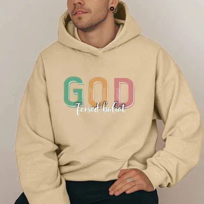 Men's Fashion Casual Letters Printed Long-Sleeve Hoodies