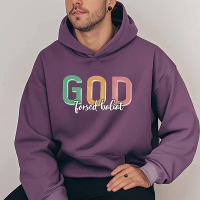 Men's Fashion Casual Letters Printed Long-Sleeve Hoodies