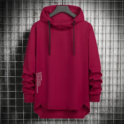 Men's Letter Print Long Sleeve Loose Hoodies Crewneck Casual Top