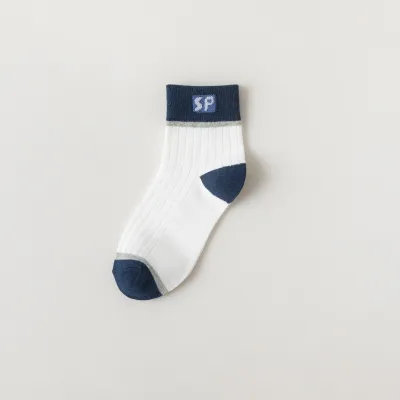 Men Fashion Casual Color Block Breathable Letter Sports Socks