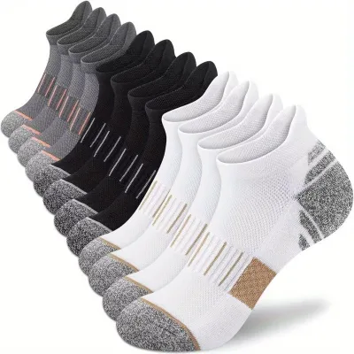Men Fashion Casual Breathable Solid Color Cotton Sports Socks
