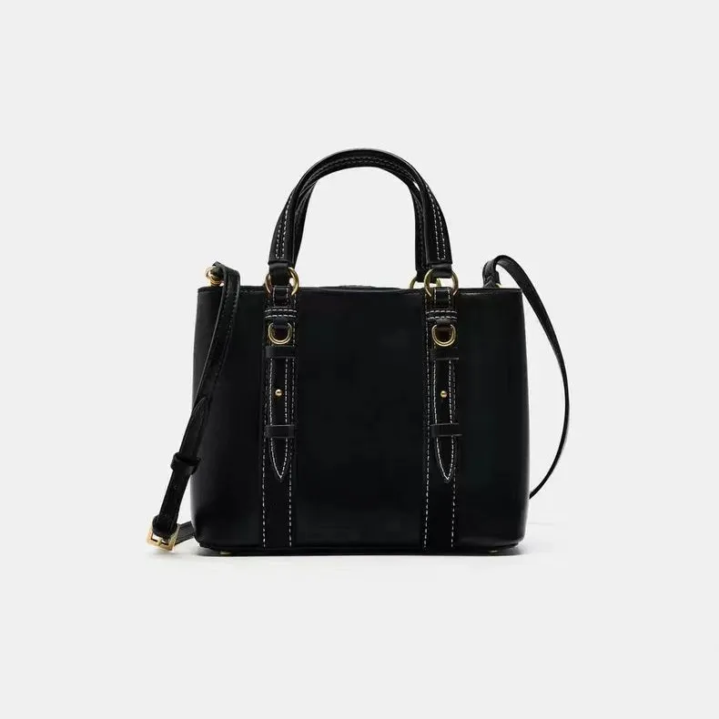 Women Fashion Casual Solid Color Portable Bucket Handbag