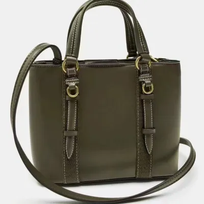 Women Fashion Casual Solid Color Portable Bucket Handbag