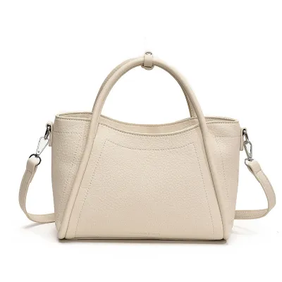 Women Fashion Solid Color Large Capacity PU Tote Handbag