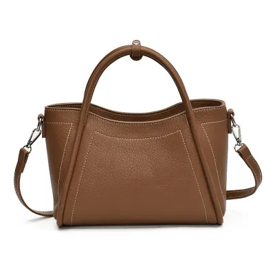 Women Fashion Solid Color Large Capacity PU Tote Handbag