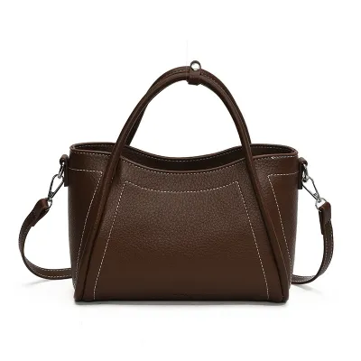 Women Fashion Solid Color Large Capacity PU Tote Handbag
