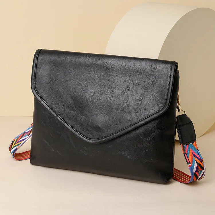 Women Fashion Casual Solid Color Pu Envelope Crossbody Bag