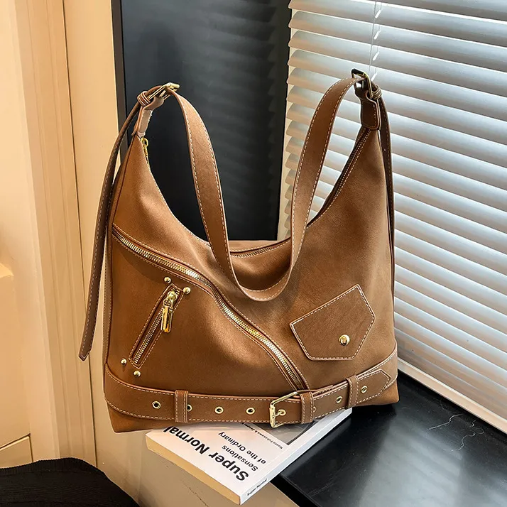 Women Fashion Casual Retro Large Capacity Bucket Shoulder Bag