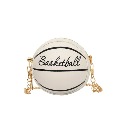 Women Fashion Mini Small Ball Round Chain PU Soft Shoulder Bag