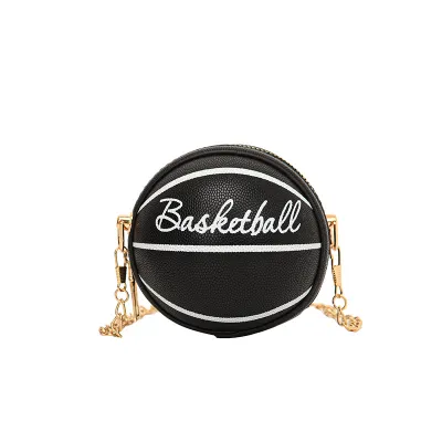 Women Fashion Mini Small Ball Round Chain PU Soft Shoulder Bag