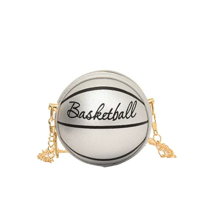 Women Fashion Mini Small Ball Round Chain PU Soft Shoulder Bag