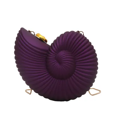 Women Fashion Creative Acrylic Solid Color Shell Shoulder Bag with Latch
