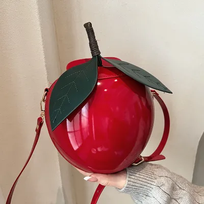 Women Fashion Creative Cherry Small Round Shoulder Bag