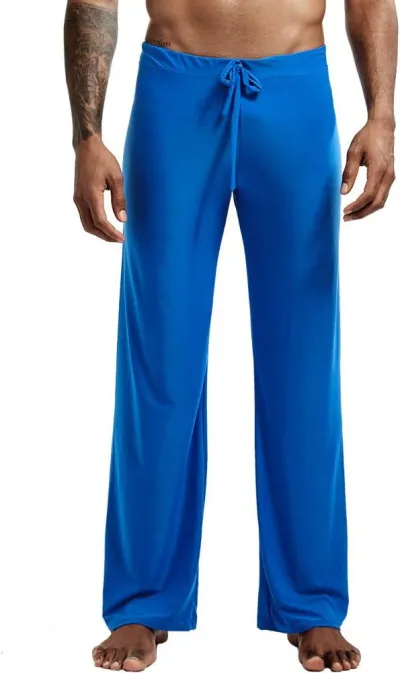 Men's Fashion Casual Ice Silk Breathable Lace-Up Long Pants