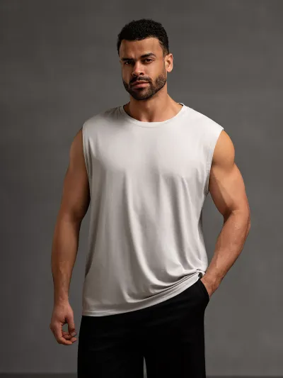 Men Fashion Casual Solid Color Loose Sleeveless Vest
