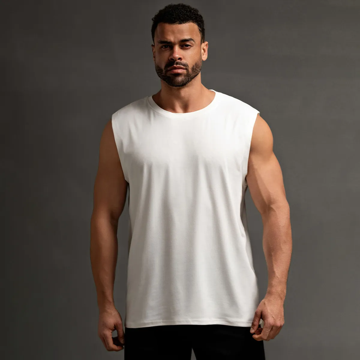 Men Fashion Casual Solid Color Loose Sleeveless Vest