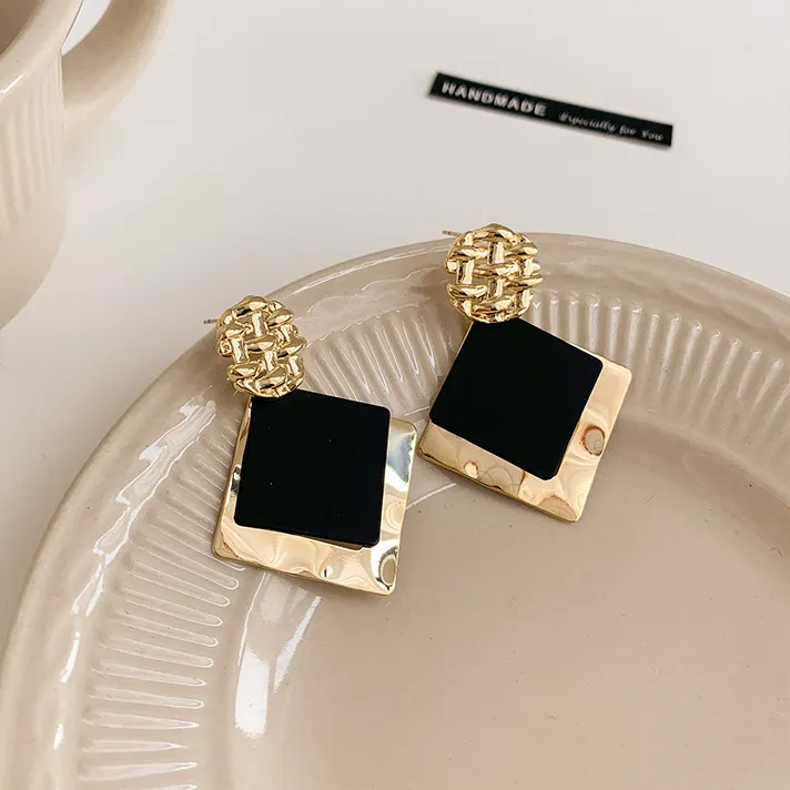 Women Fashion Alloy Square Geometric Earrings