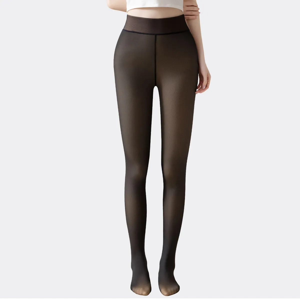 Women Fashion Warm Fleece-Lined Thickened Skin-Transparent Stocking