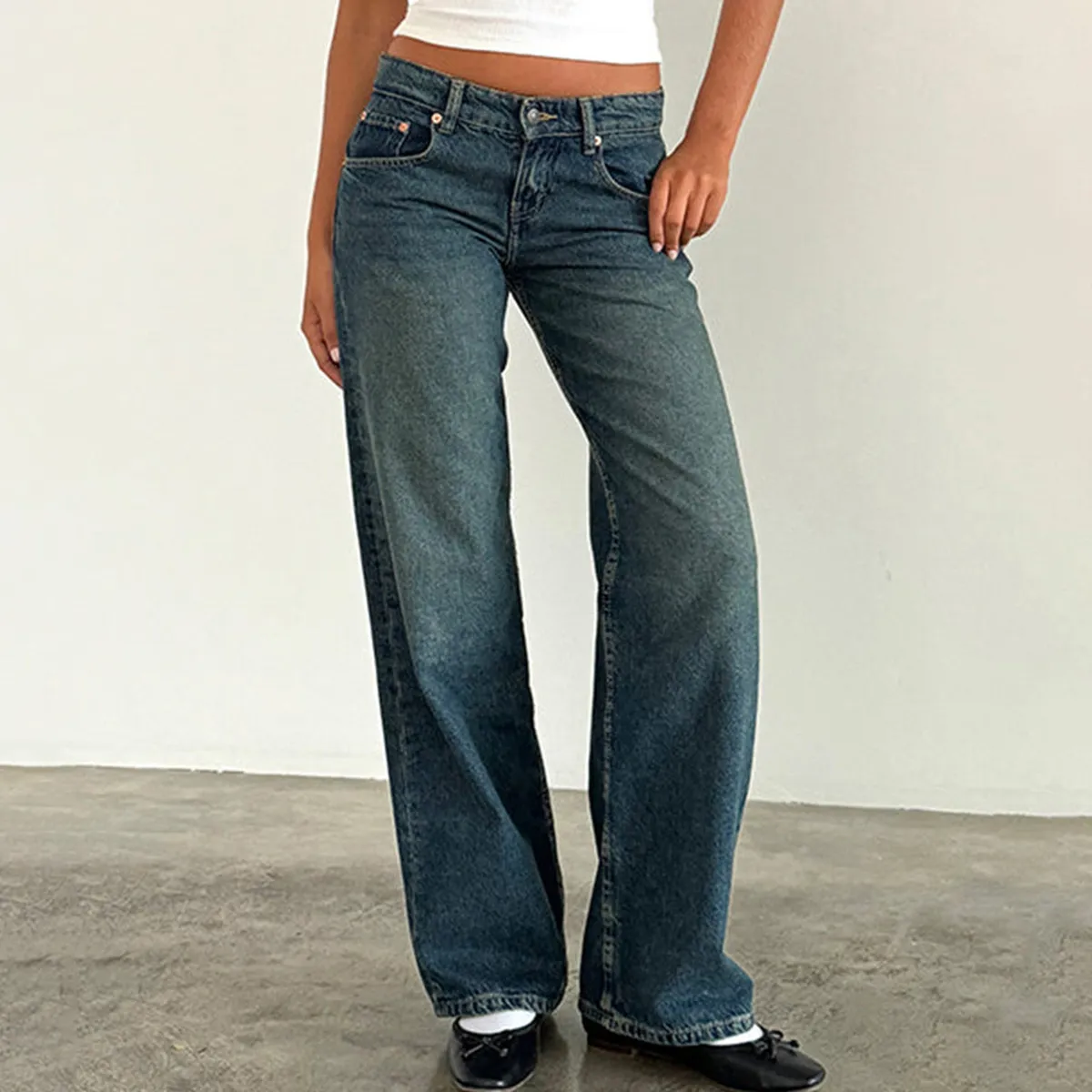 Women Casual Straight Leg Jeans
