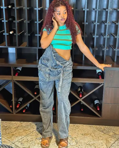 Women Casual Loose Pocket Wide Leg Denim Overalls