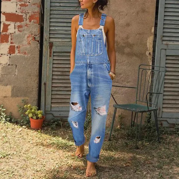 Women Casual Denim Suspenders Overalls