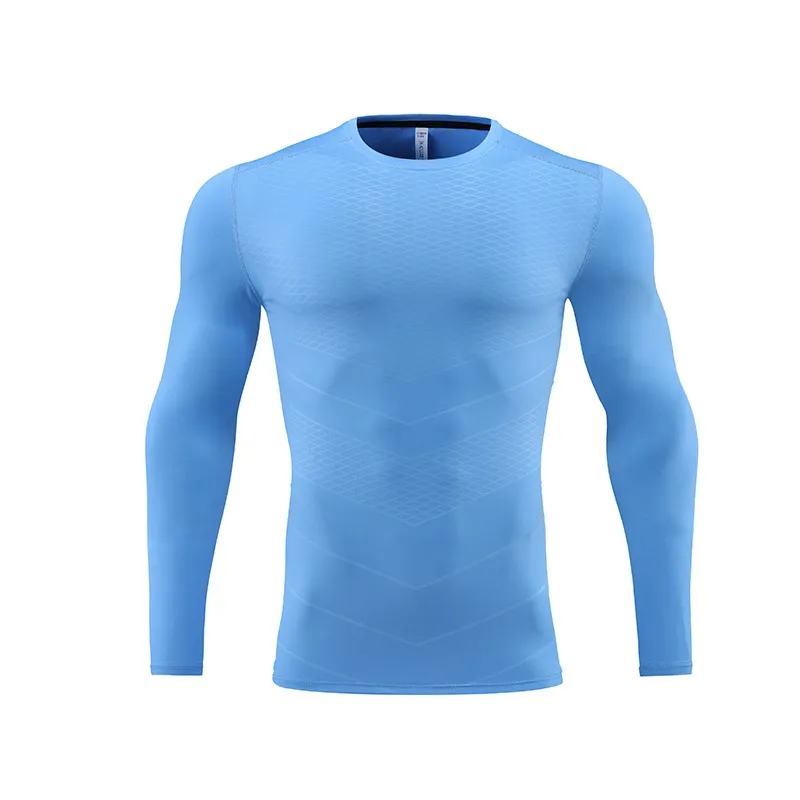Men's Solid Color Training Tight Long Sleeve Quick-Dry Sports T-Shirt