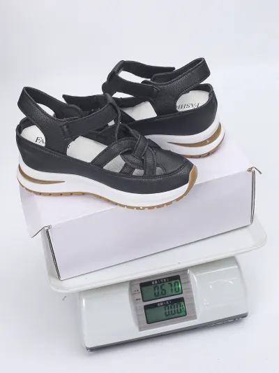 Women's Fashion Casual Solid Velcro Wedge Platform Sandals